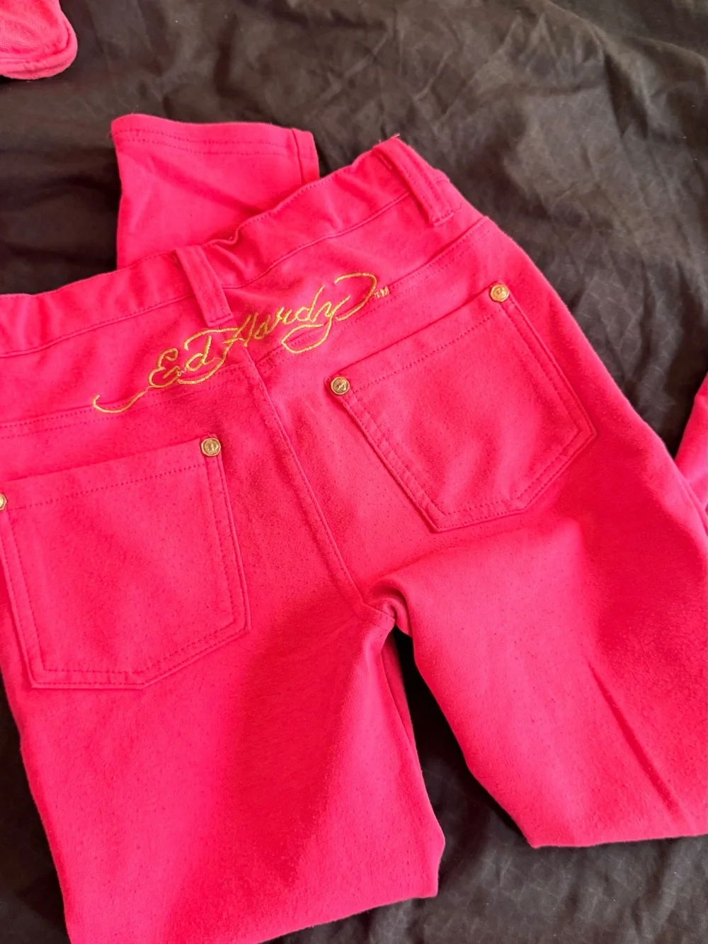 Ed Hardy Hot Pink Girls' Two-Piece Denim Vest & Jeans Set
